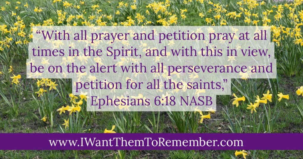 Intercessory prayer, Ephesians 6:18, yellow flowers