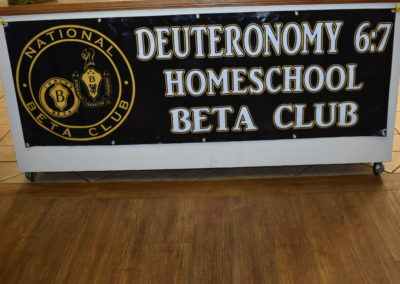 homeschool Beta Club banner, black with Beta logo