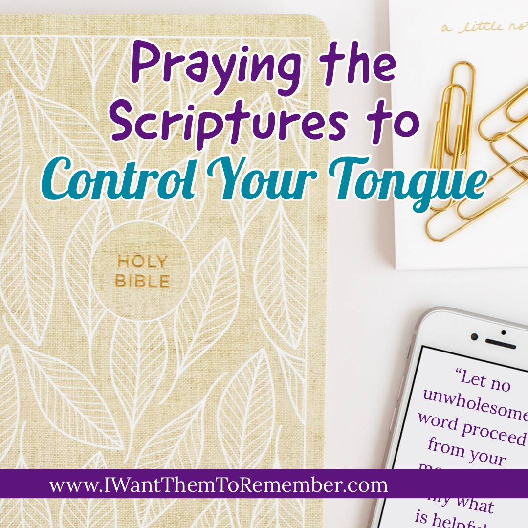 praying the scriptures to control your tongue over bible with iPhone