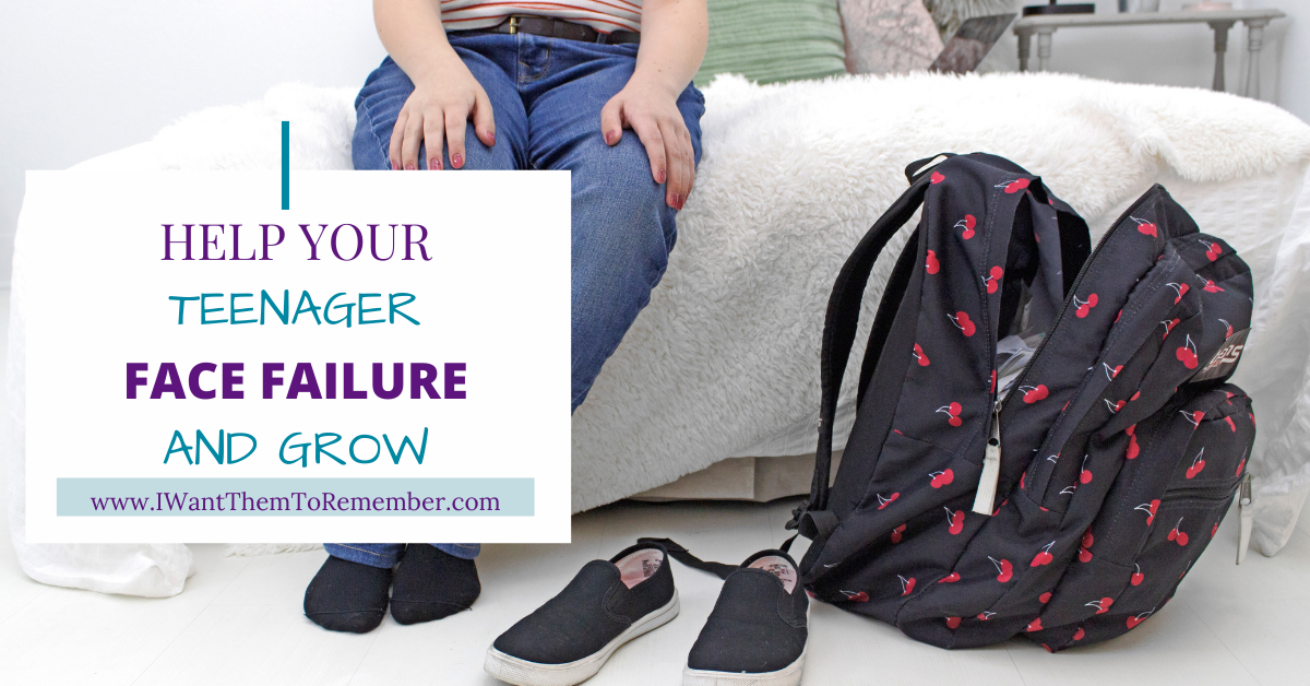 teen on bed beside backpack, help your teenager face failure and grow