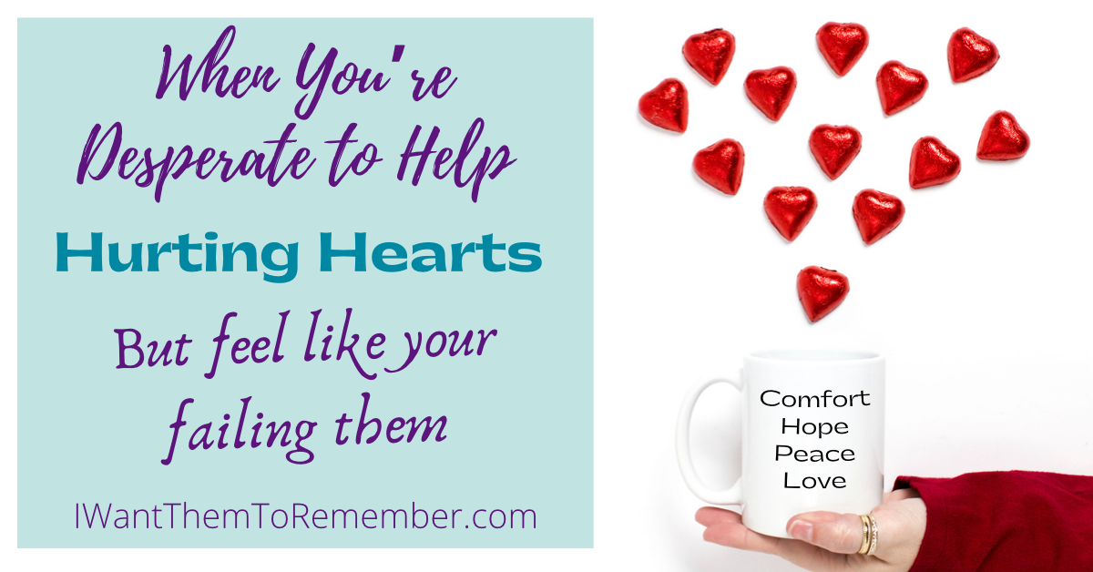 Candy hearts falling in a cup; help hurting hearts