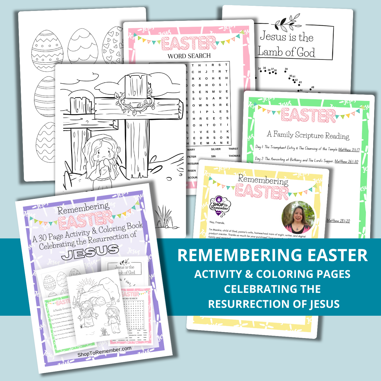 Remembering Easter Printable activity and coloring book celebrating Jesus
