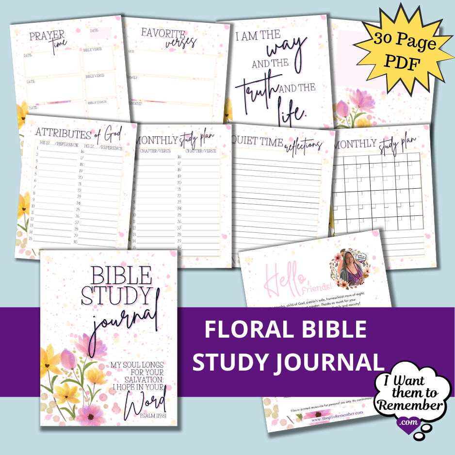 Pastel Floral Bible study journal sample pages