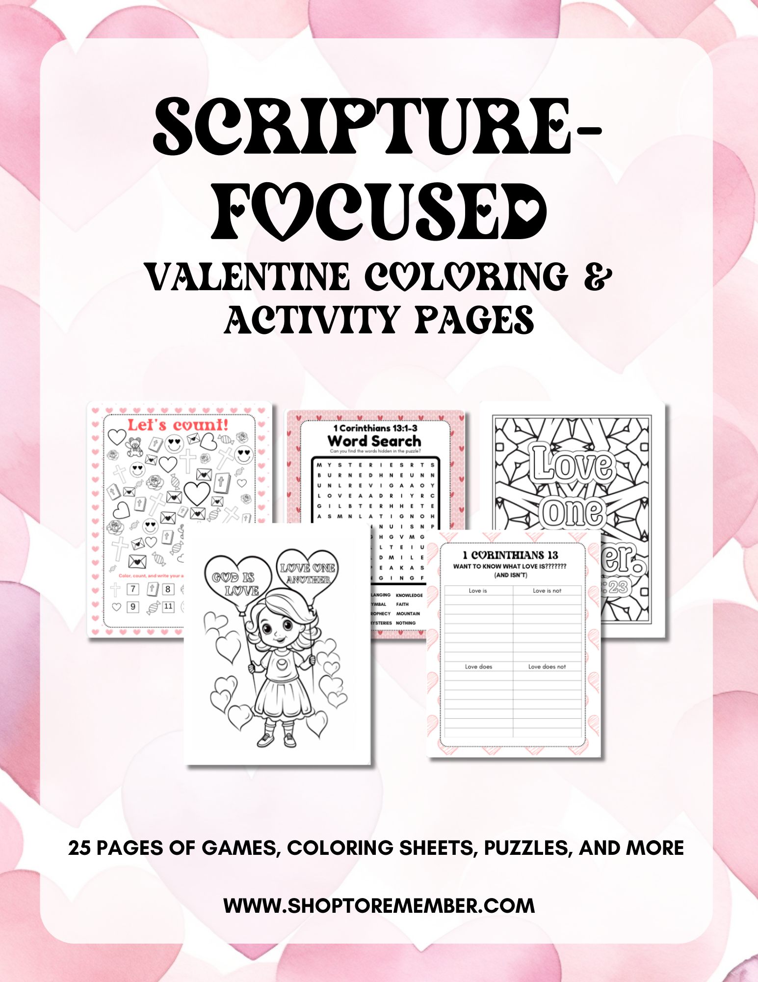 scripture-focused valentine coloring and activity page samples