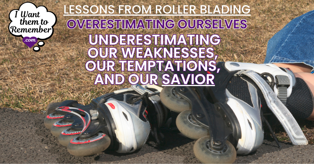view of roller blade skates after a fall, overestimating ourselves